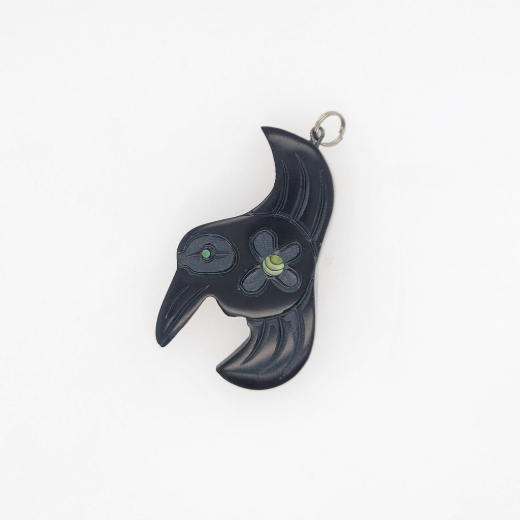 Argillite Hummingbird Pendant by Haida artist Amy Edgars