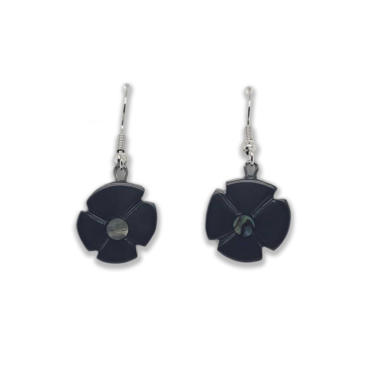 Argillite Flower Earrings by Haida artist Amy Edgars