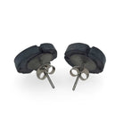 argillite flower studs by Haida artist Amy Edgars