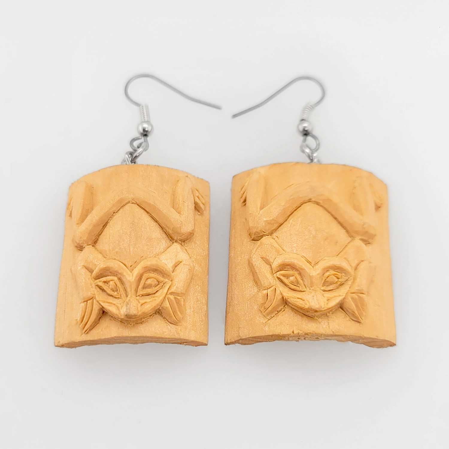 Cedar Frog Earrings by Haida artist Leon Ridley