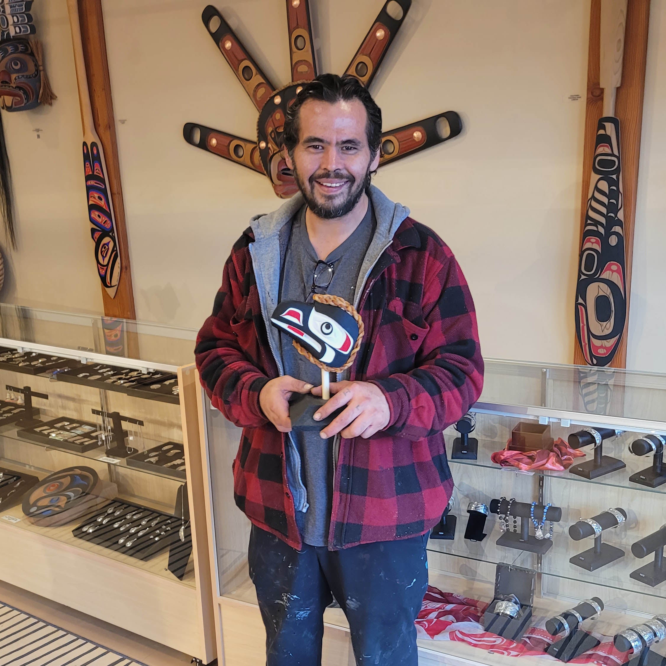 Small Raven Mask by Kwakwaka'wakw carver Gilbert Dawson