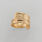 Gold Eagle Wrap Ring by Haida artist Carmen Goertzen