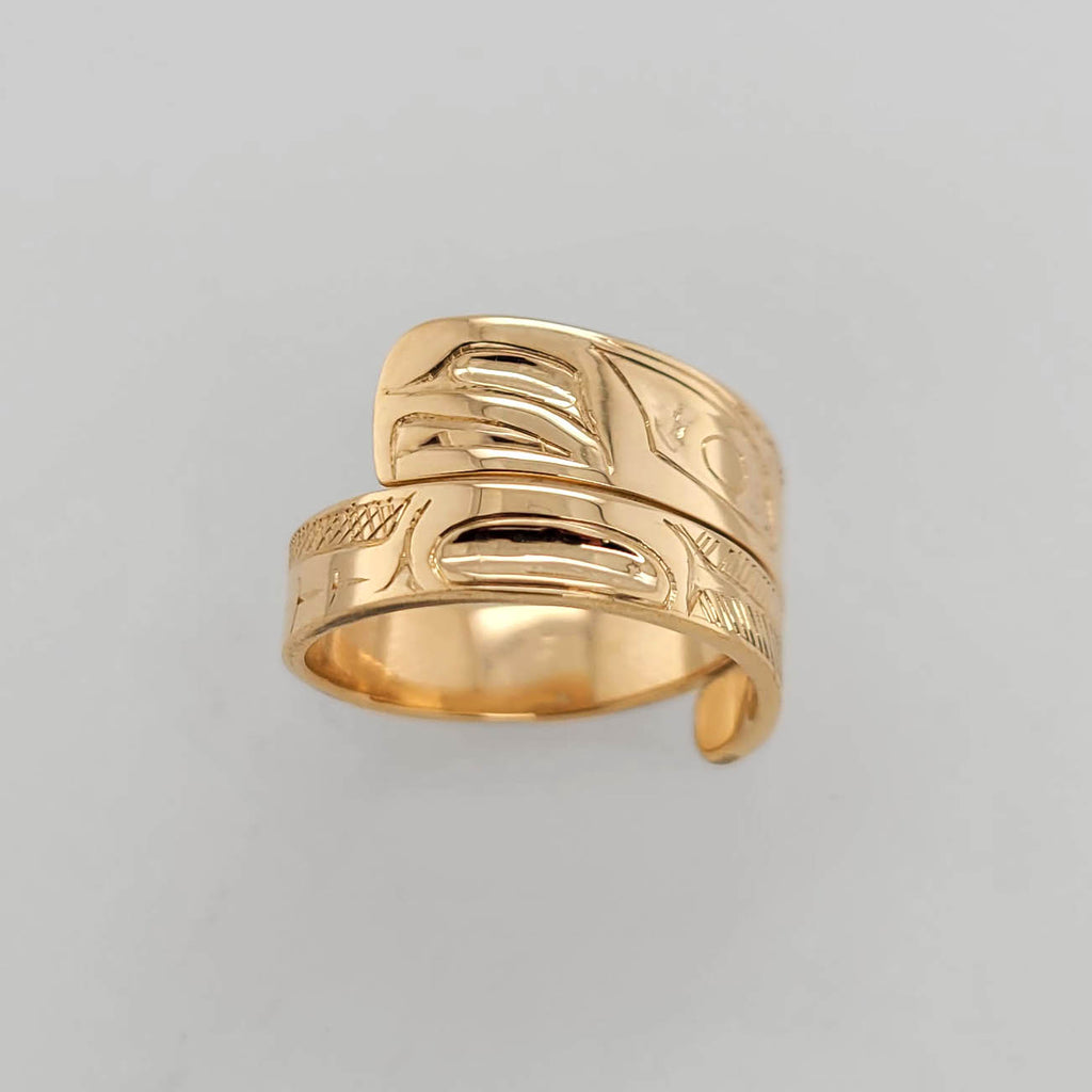 Gold Eagle Wrap Ring by Haida artist Carmen Goertzen