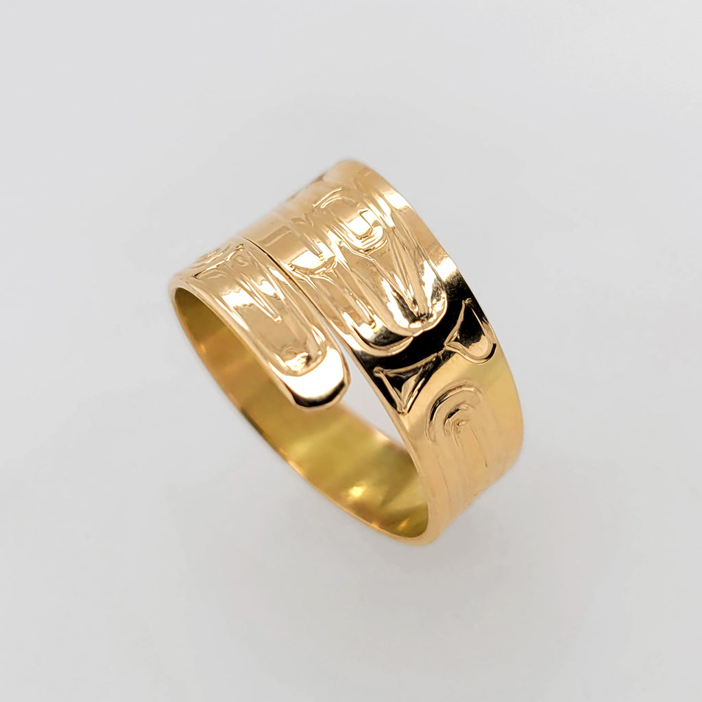 Gold Eagle Wrap Ring by Haida artist Garner Moody