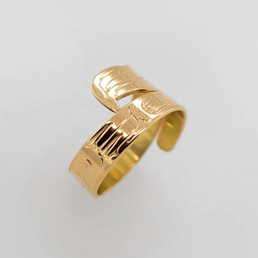 Gold Eagle Wrap Ring by Haida artist Garner Moody