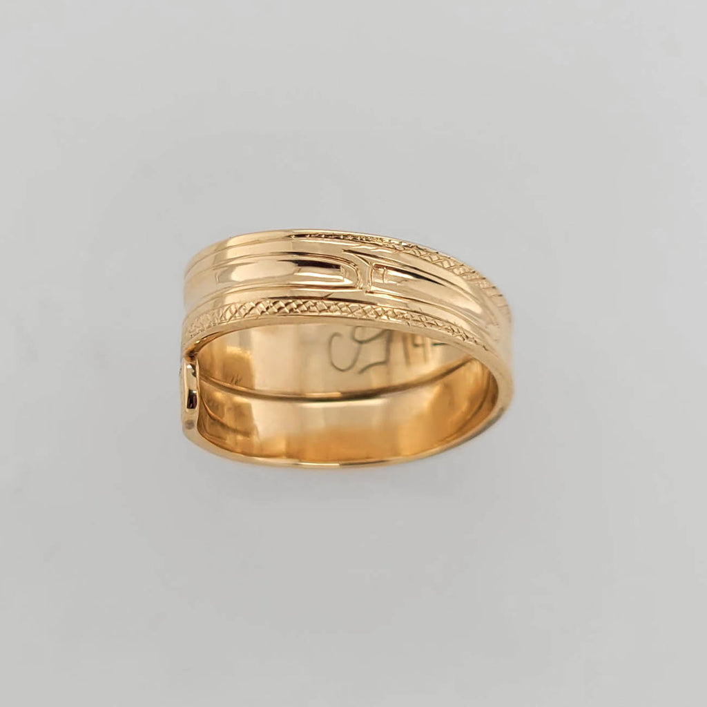 Gold Eagle Wrap Ring by Haida artist Carmen Goertzen