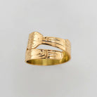 Gold Hummingbird Wrap Ring by Haida artist Garner Moody