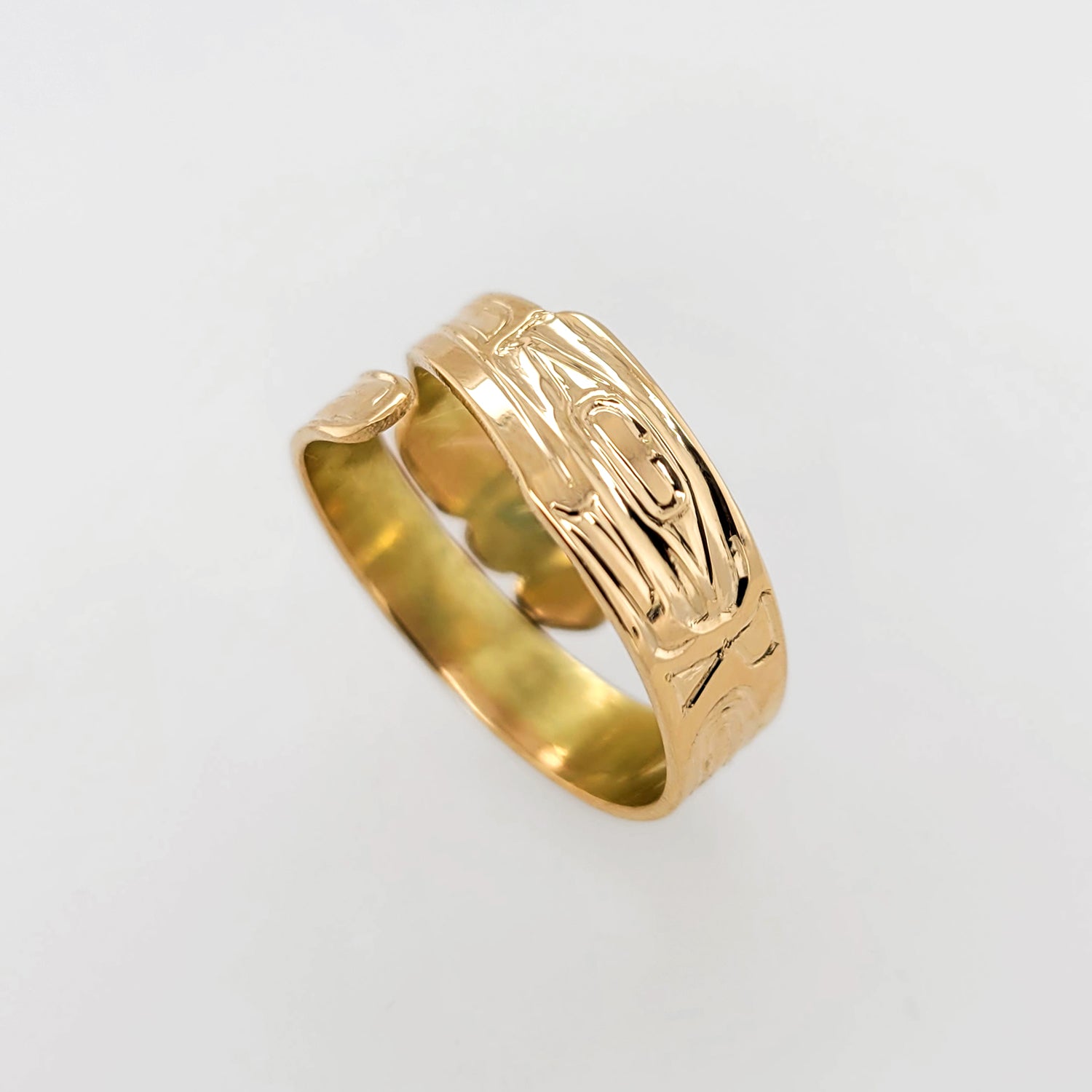 Gold Hummingbird Wrap Ring by Haida artist Garner Moody