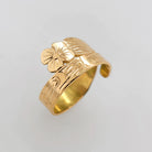 Gold Hummingbird Wrap Ring by Haida artist Garner Moody