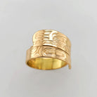 Gold Orca or Killer Whale Wrap Ring by Haida artist Garner Moody