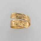 Gold Orca or Killer Whale Wrap Ring by Tsimshian artist Bill Helin