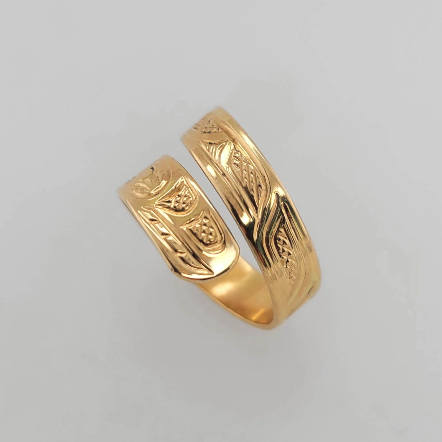 Gold Orca or Killer Whale Wrap Ring by Tsimshian artist Bill Helin