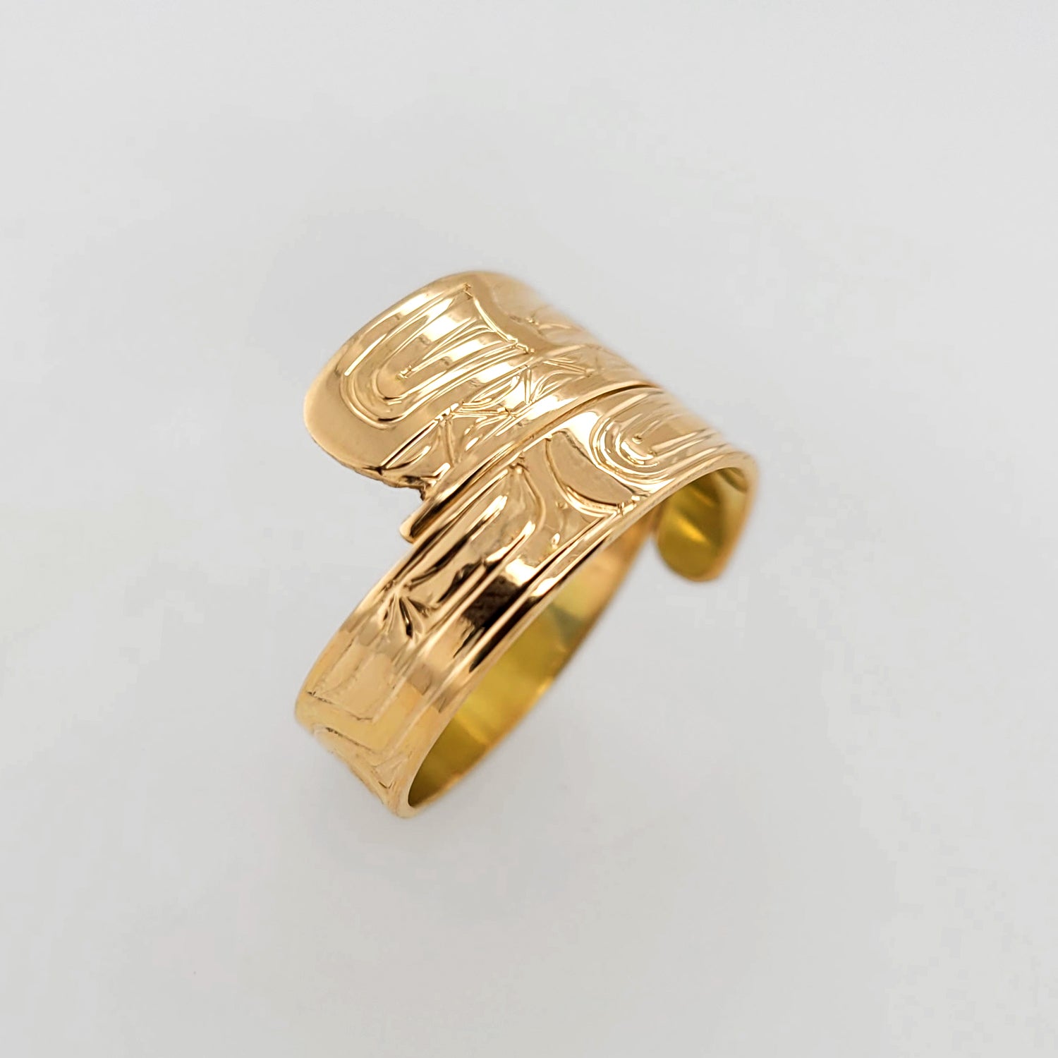 Gold Orca or Killer Whale Wrap Ring by Haida artist Garner Moody