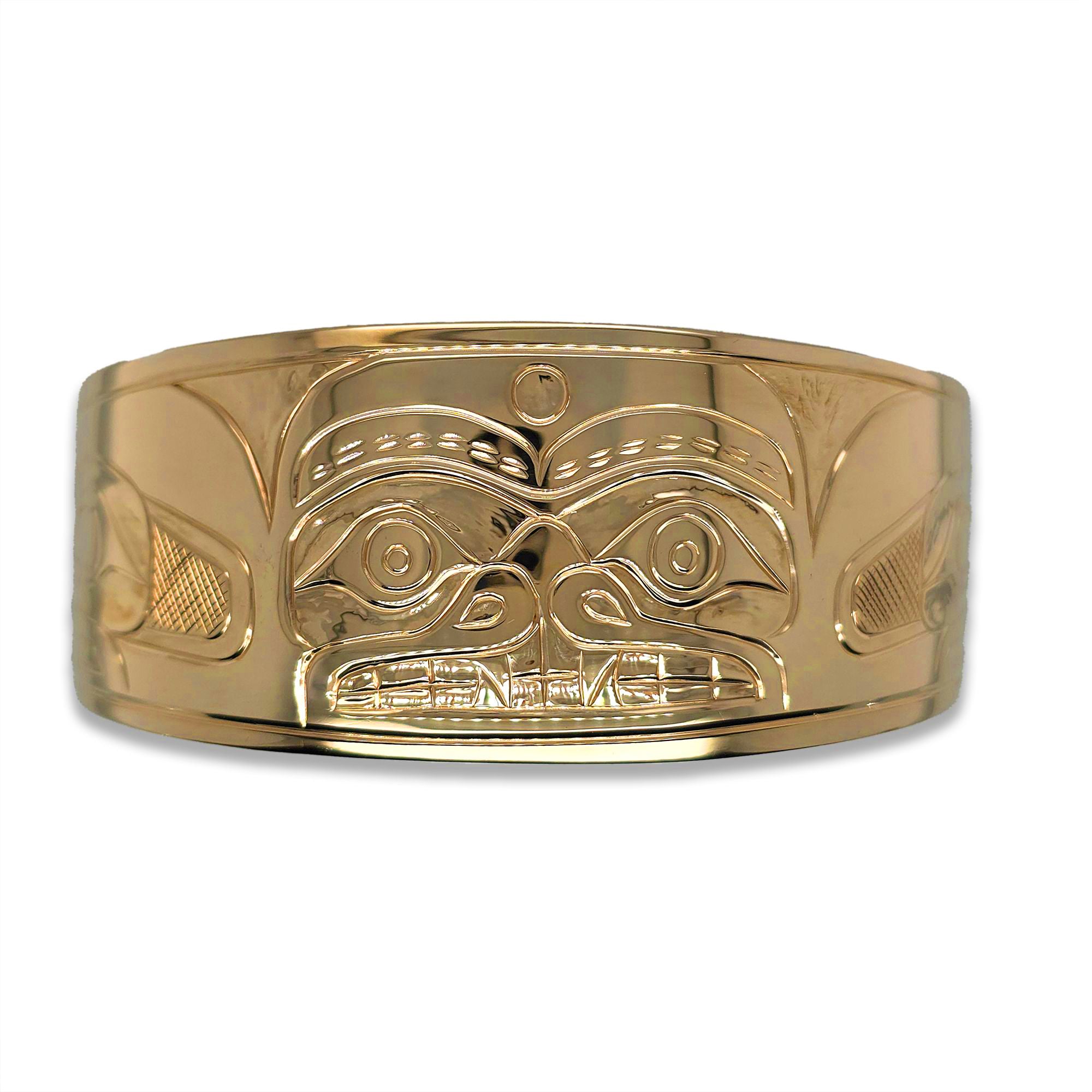 Gold Orca and Raven Bracelet by Coast Salish/Kwakwaka'wakw artist Noel Brown