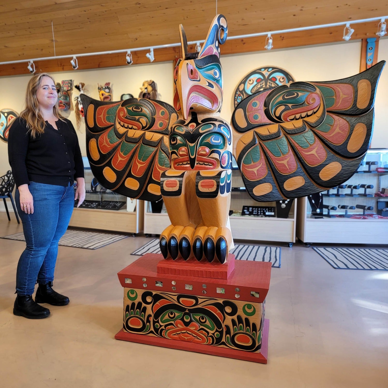 Guardian of the Legacy Totem Pole by Kwakwaka'wakw carver Junior Henderson