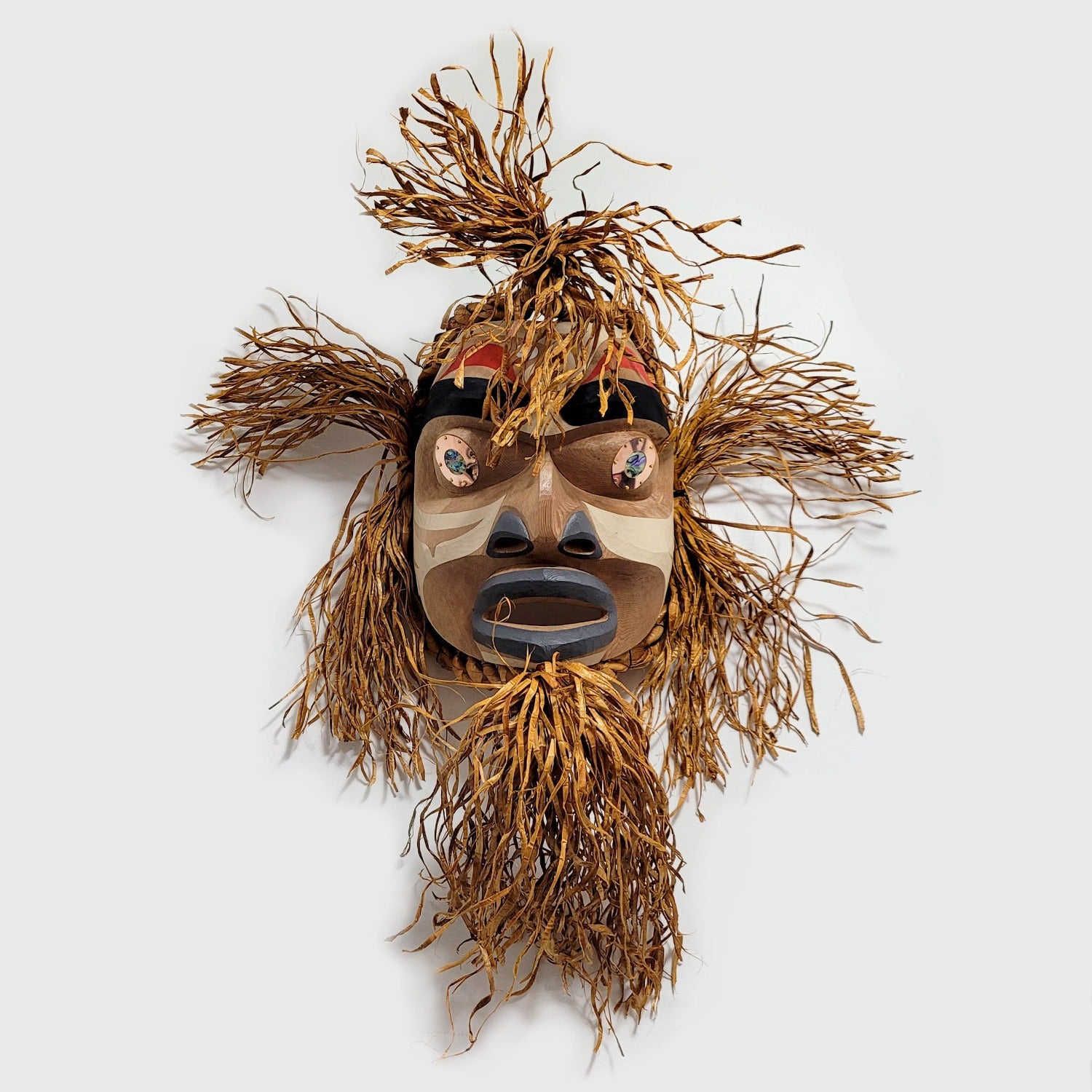 Cedar Bark Harvest Man Mask by Kwakiutl carver Trevor Hunt