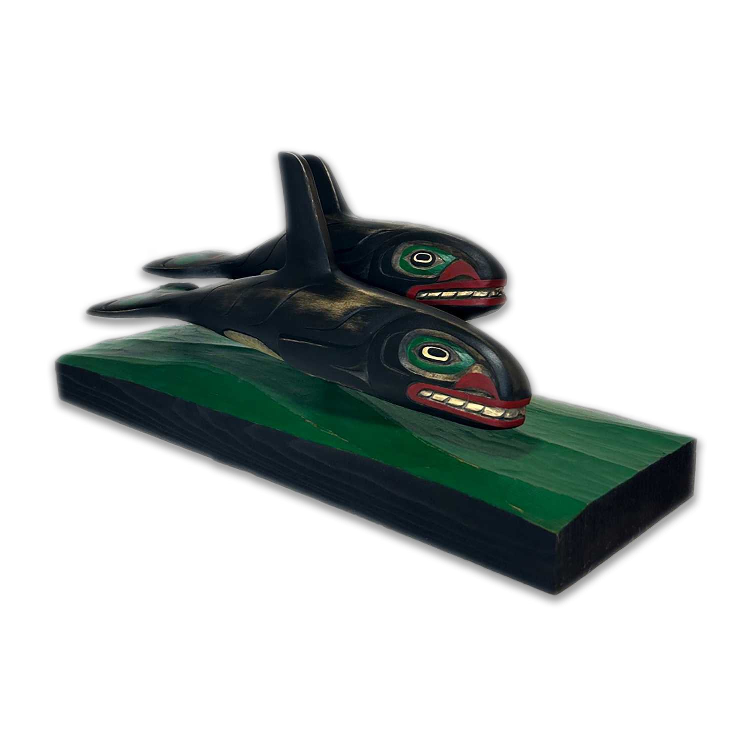 Killer Whales sculpture by Kwakwaka'wakw artist Greg Henderson