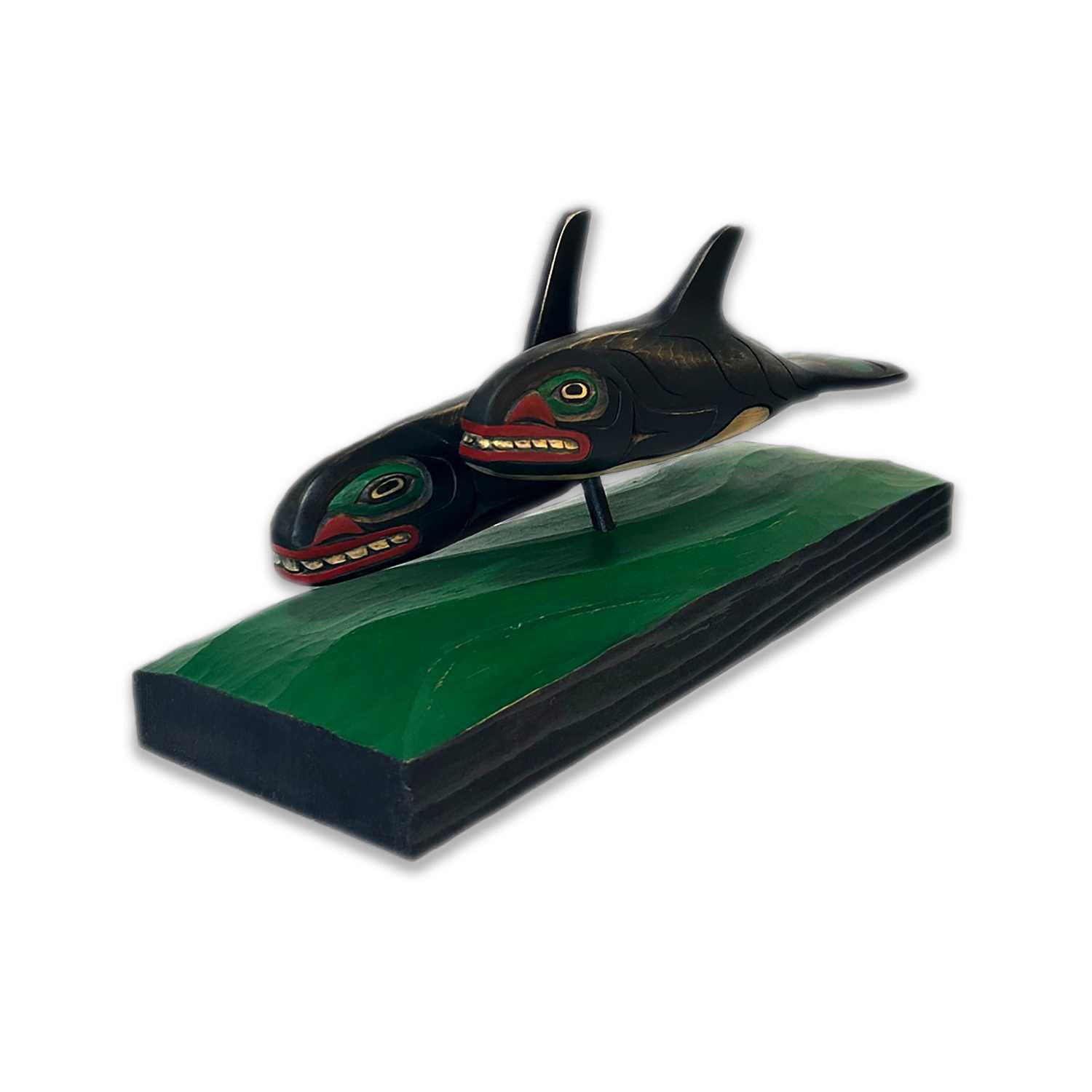 Killer Whales sculpture by Kwakwaka'wakw artist Greg Henderson