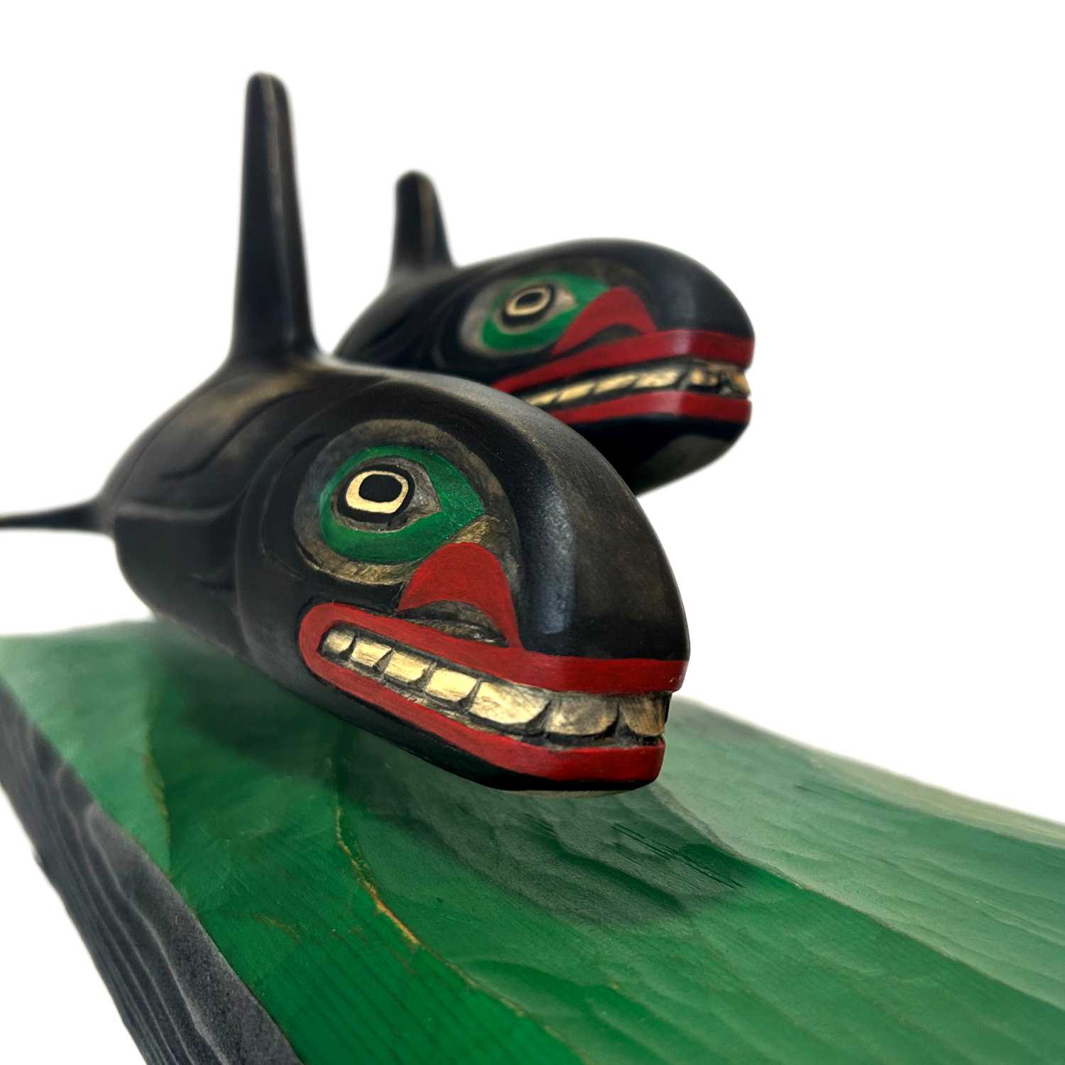 Killer Whales sculpture by Kwakwaka'wakw artist Greg Henderson