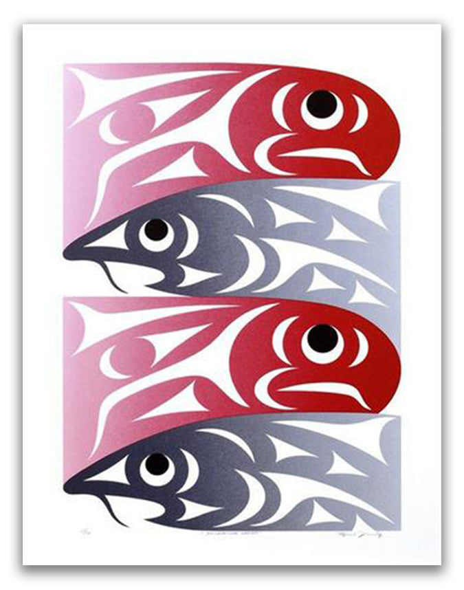 Salmon Limited Edition Print by Coast Salish artist Maynard Johnny