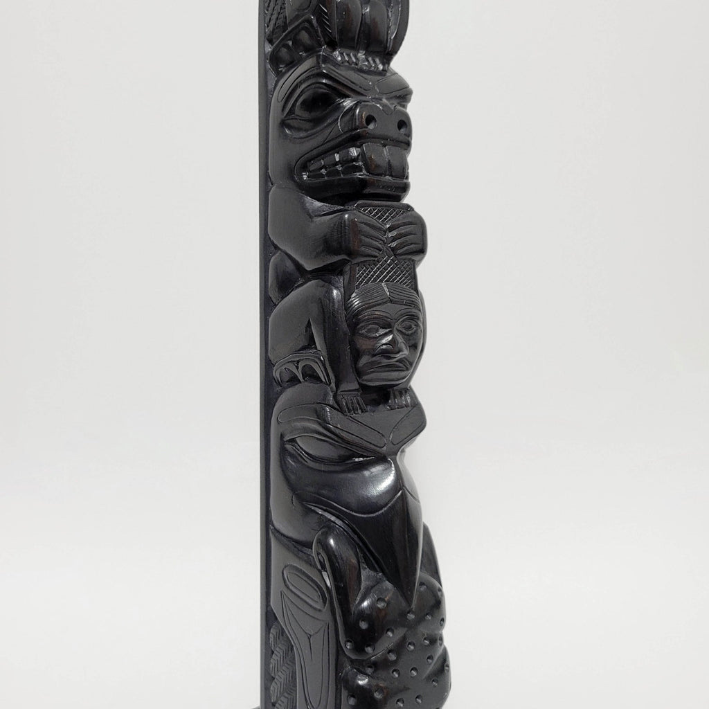Argillite Totem Pole by Haida artist Tom Hans