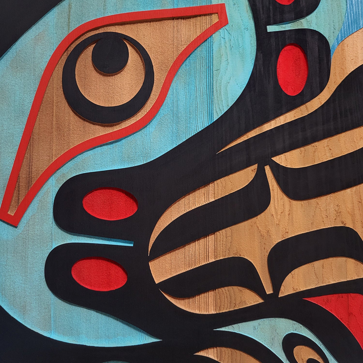 Sandblasted Bear Panel by Kwakiutl artist Trevor Hunt