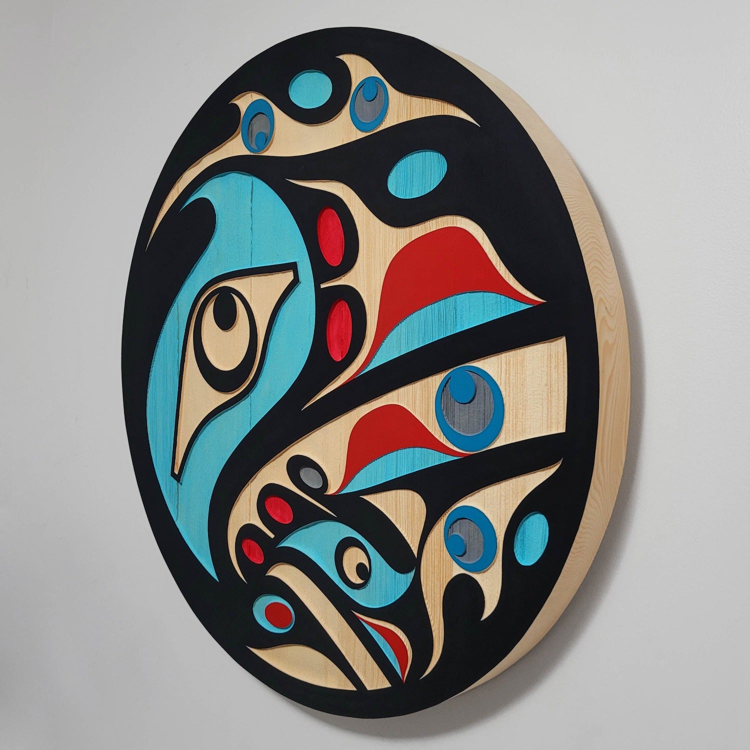 Sandblasted Raven Cedar Panel by Kwakiutl artist Trevor Hunt