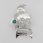 Silver Orca Pendant with Abalone by Haida artist Carmen Goertzen