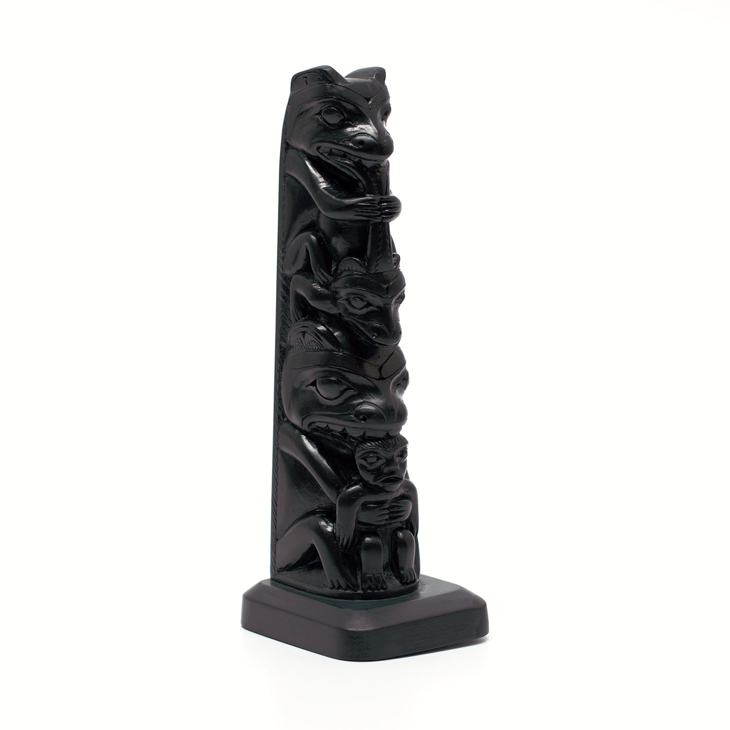 Argillite Totem Pole by Haida artist Lewis Collinson
