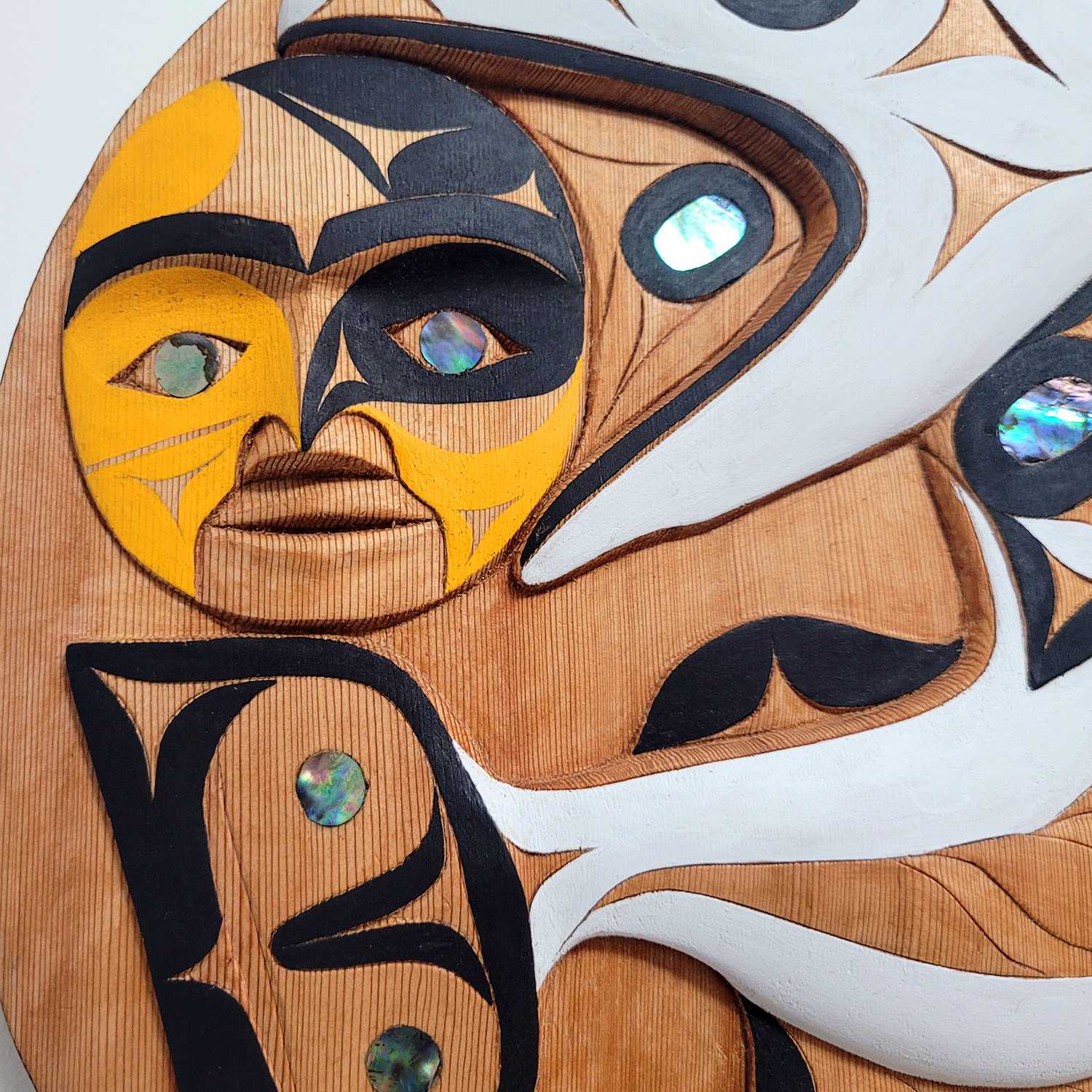 Moon Eclipse Cedar Panel by Nuu-chah-nulth artist Tim Paul