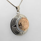 Silver Gold Moon Pendant by Cree Artist Justin Rivard