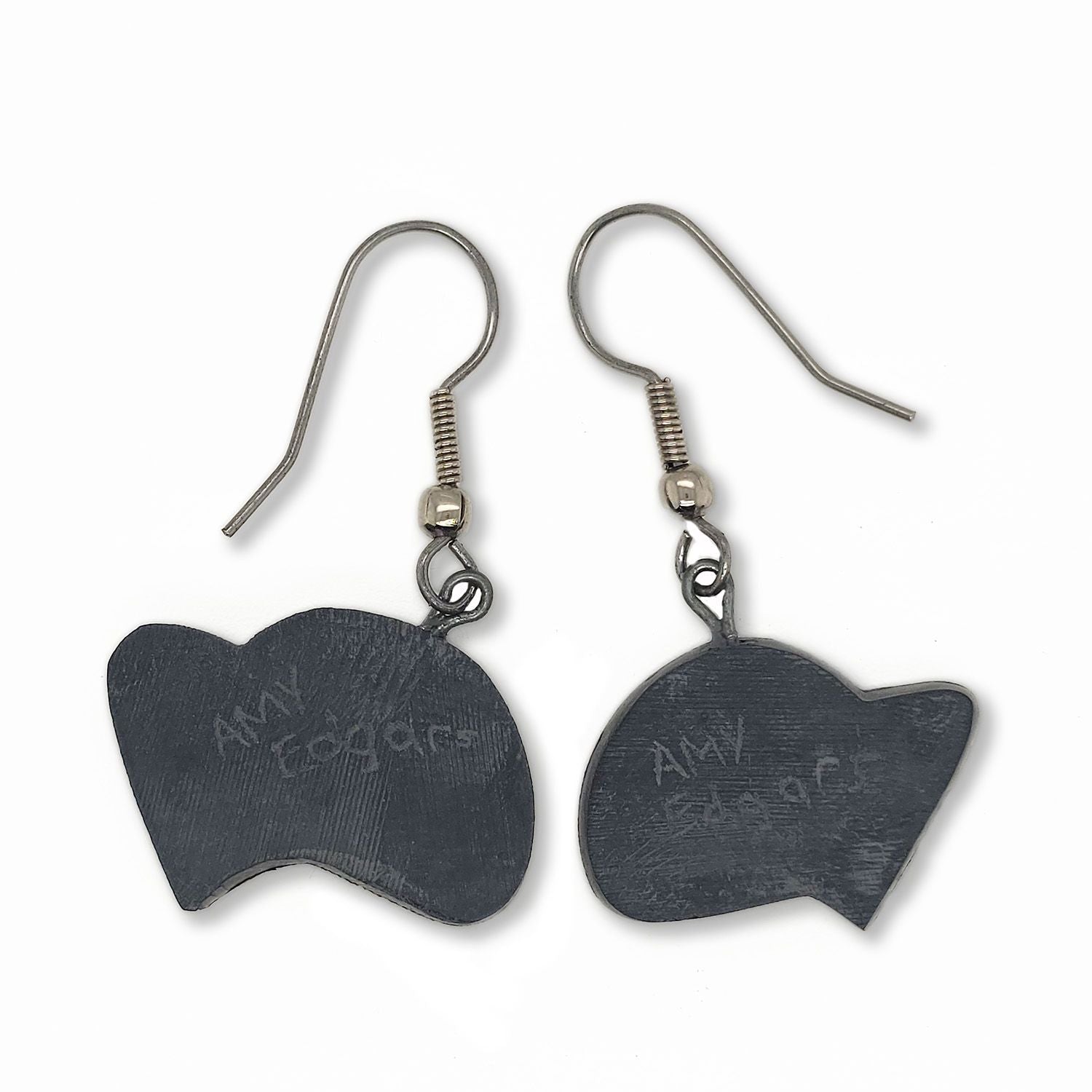 Argillite Orca Earrings by Haida artist Amy Edgars