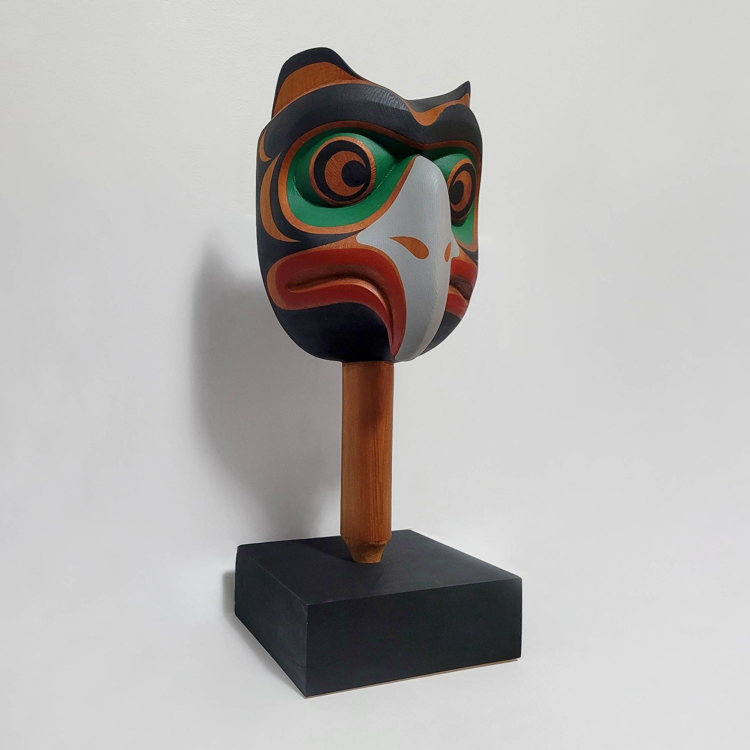 Indigenous Owl Rattle by Kwakiutl carver Trevor Hunt