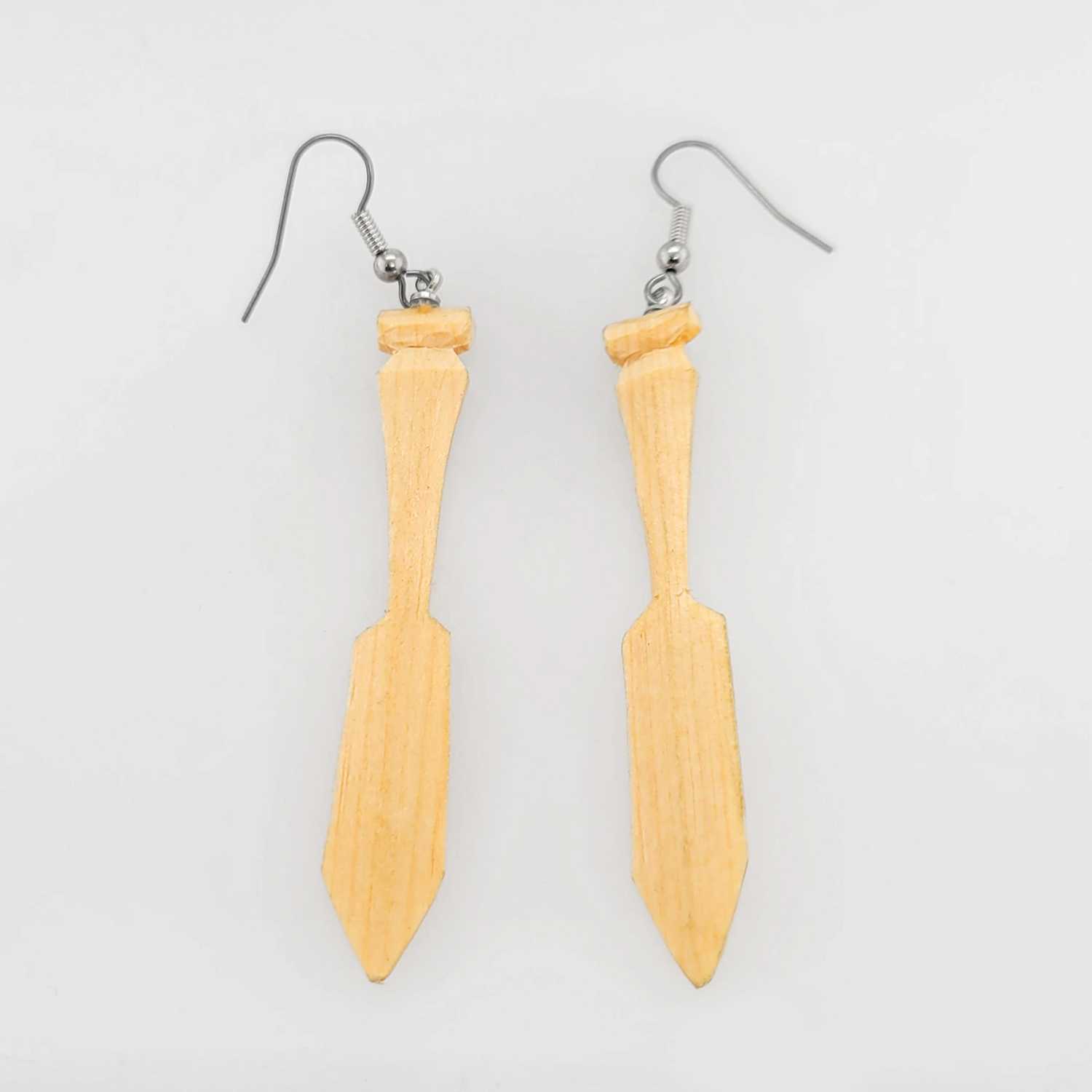 Cedar Paddle Earrings by Haida artist Leon Ridley