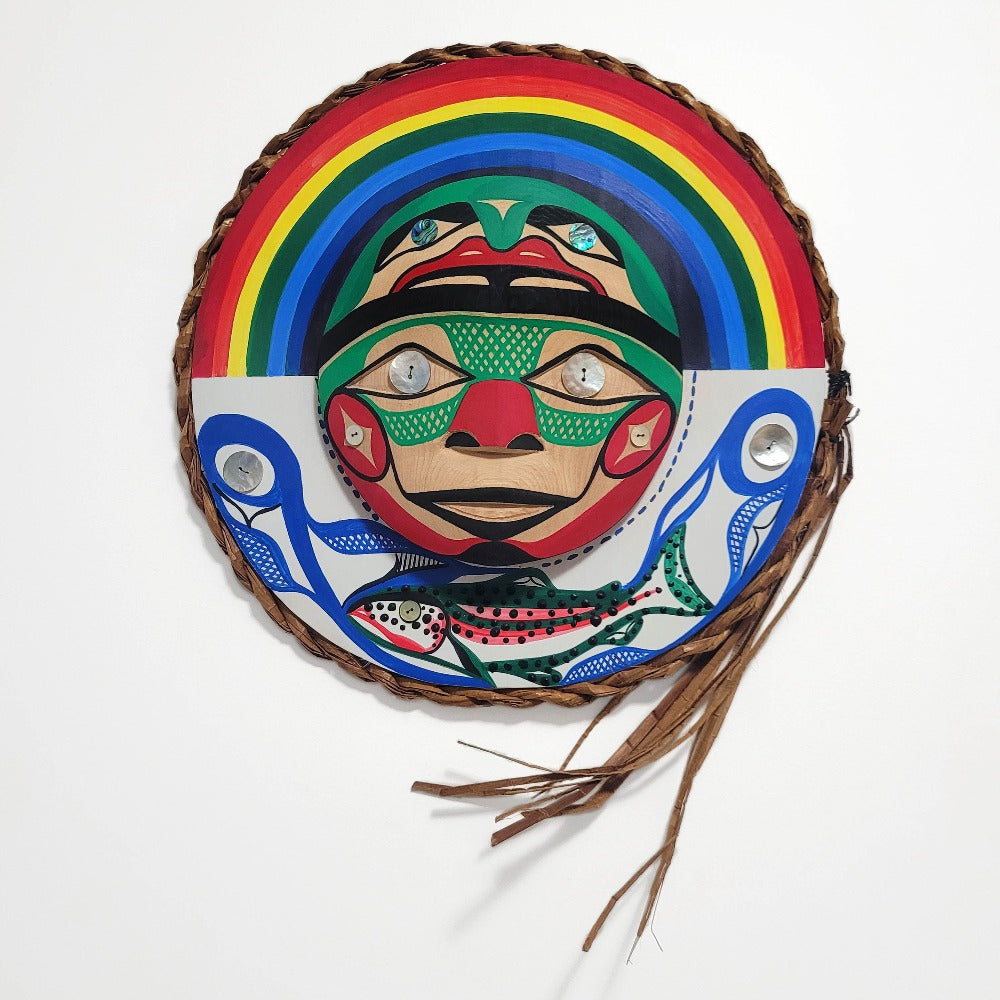 Rainbow Trout Moon Mask by Nuu-chah-nulth artist Patrick Amos