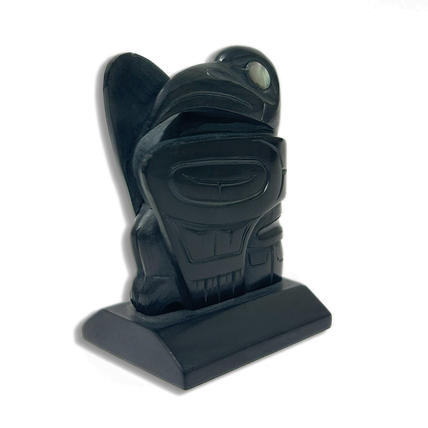 Argillite Raven Sculpture by Haida artist Cooper Wilson