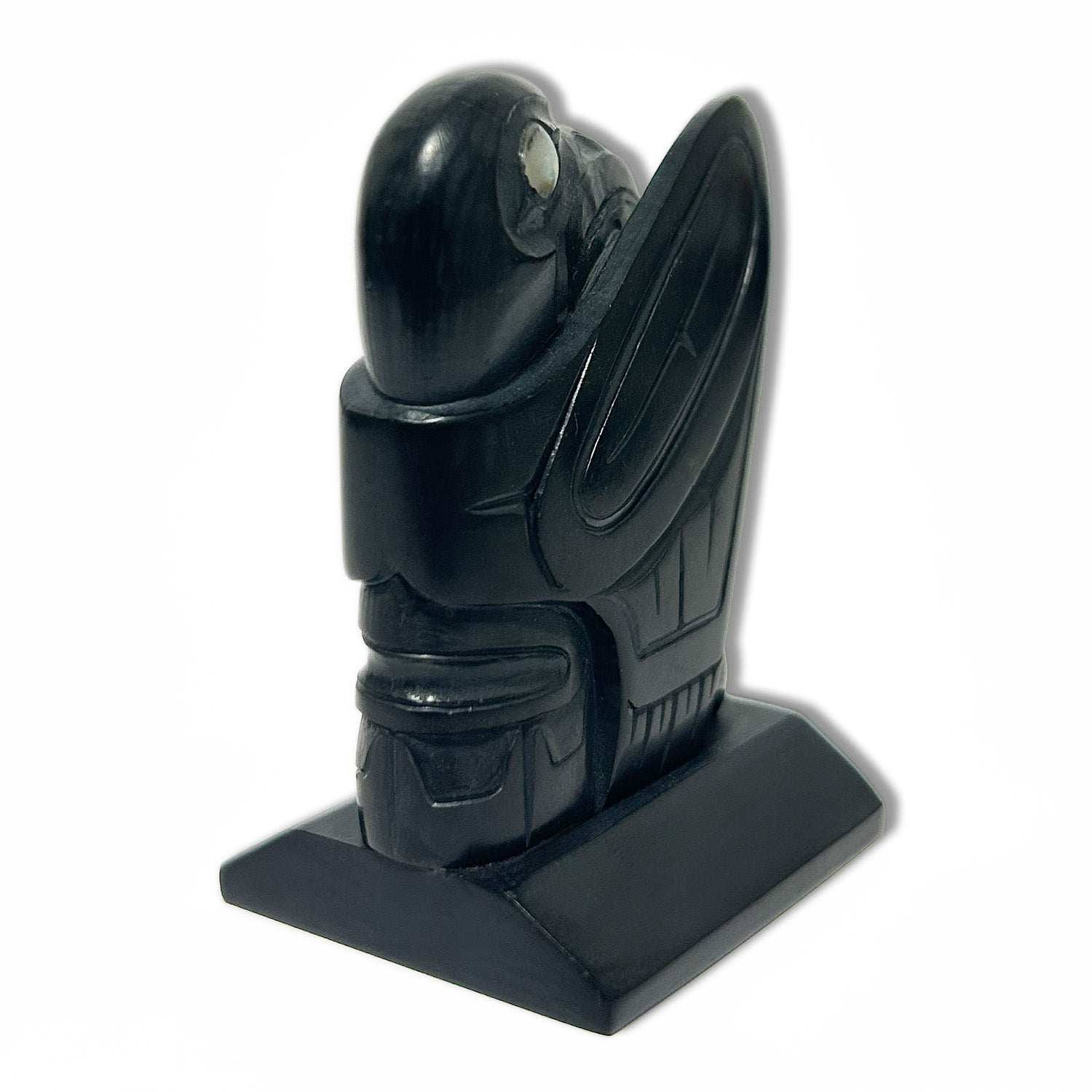 Argillite Raven Sculpture by Haida artist Cooper Wilson