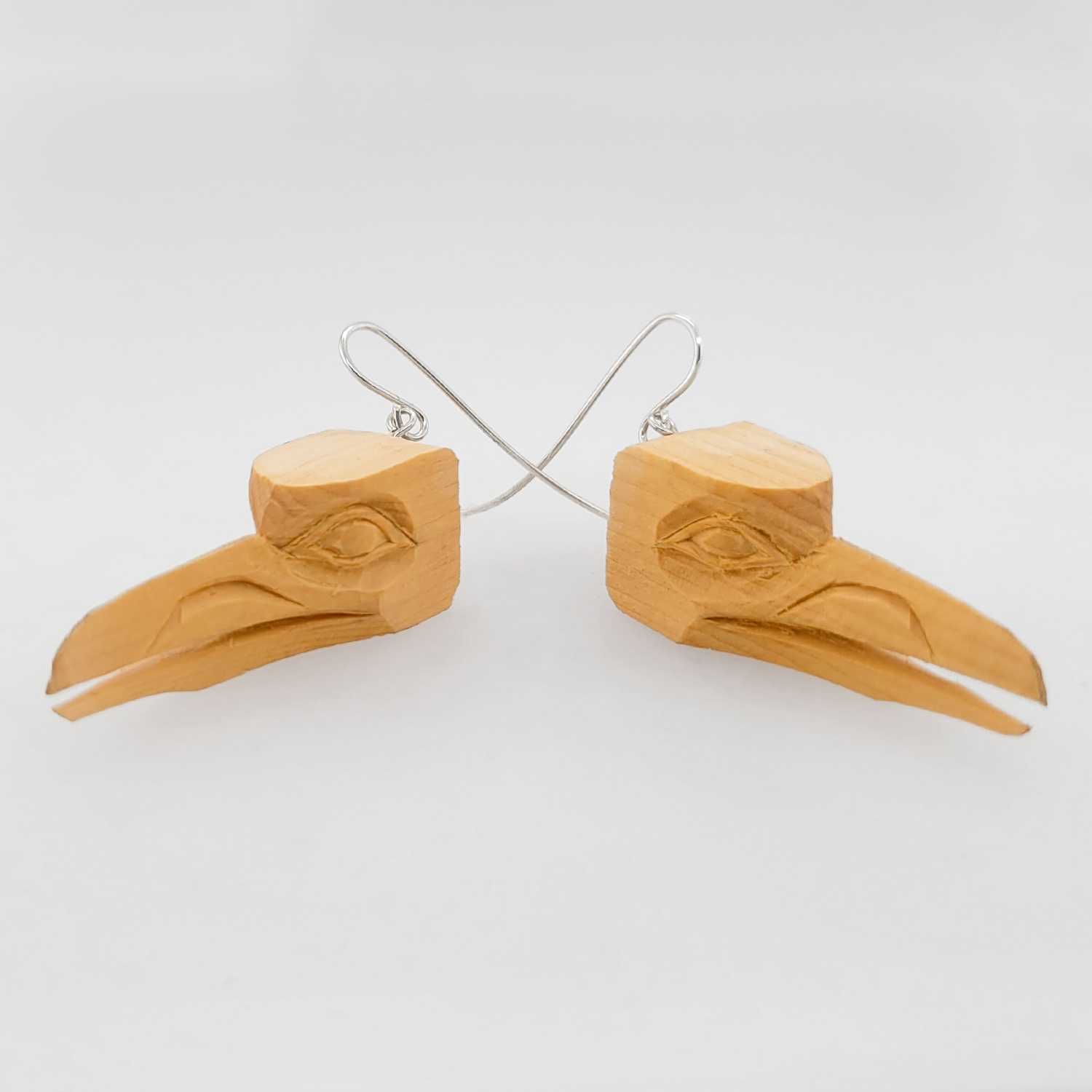 Cedar Raven Earrings by Haida artist Leon Ridley