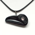 Argillite Raven Pendant by Haida artist Amy Edgars
