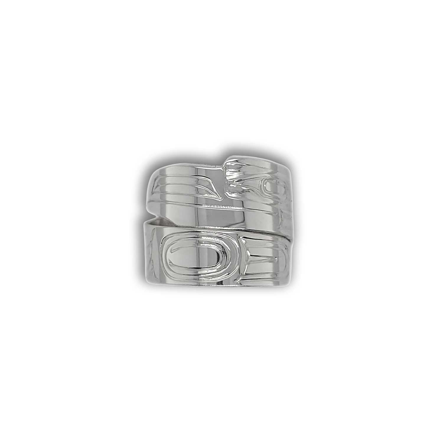 Silver Raven Wrap Ring by Kwakwaka'wakw artist Garner Moody
