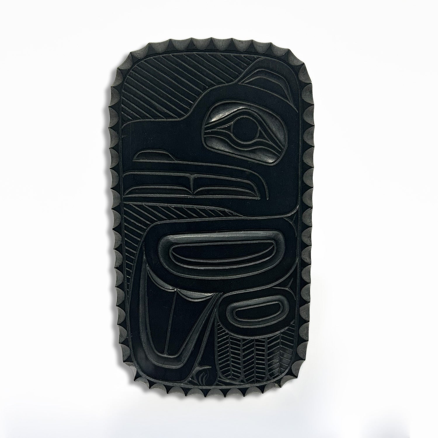 Argillite Raven Plaque by Jack Pollard