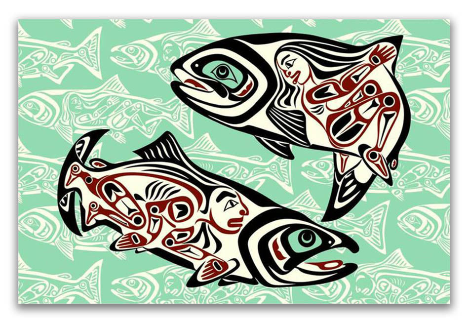 Salmon Dance Limited Edition Print by Haida artist April White