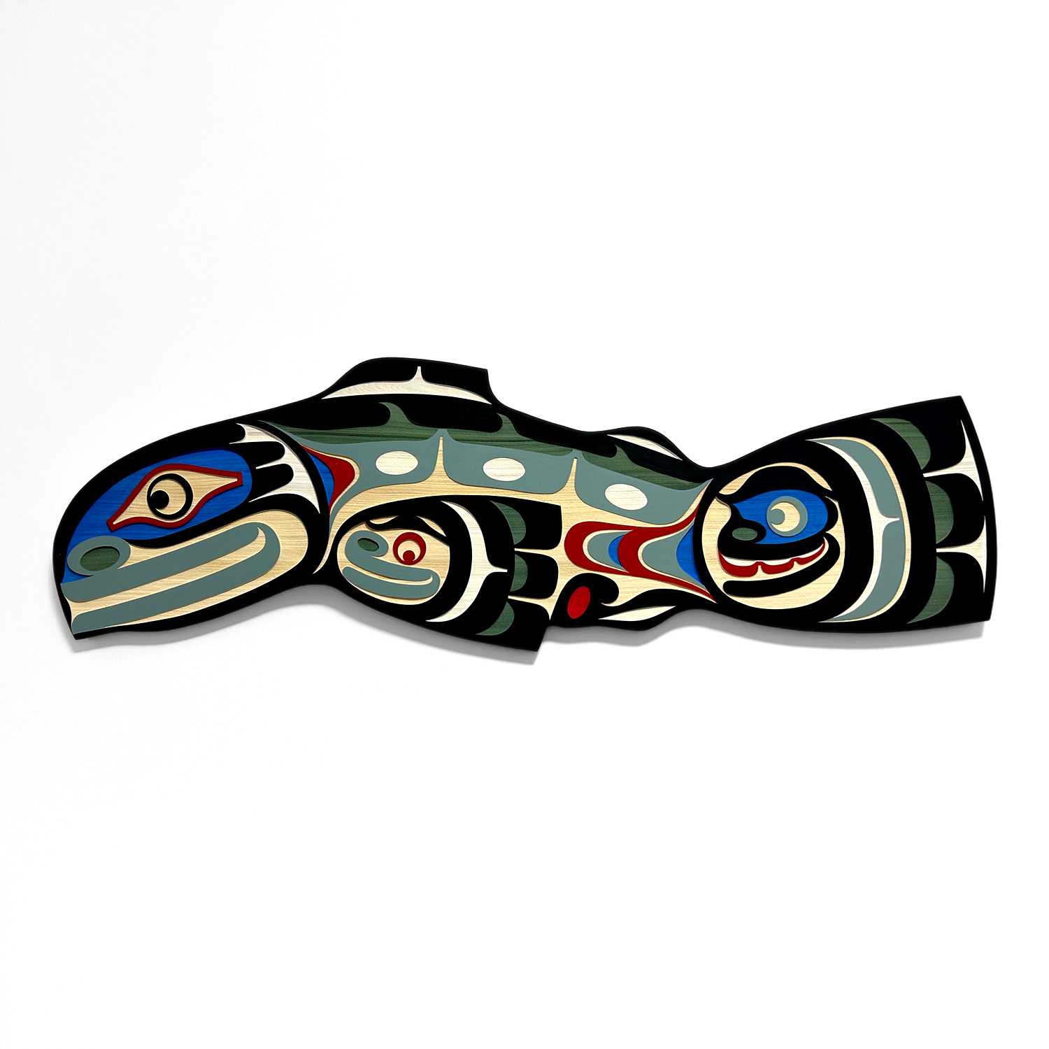 Sandblasted Salmon Panel by Kwakwaka'wakw artist Trevor Hunt