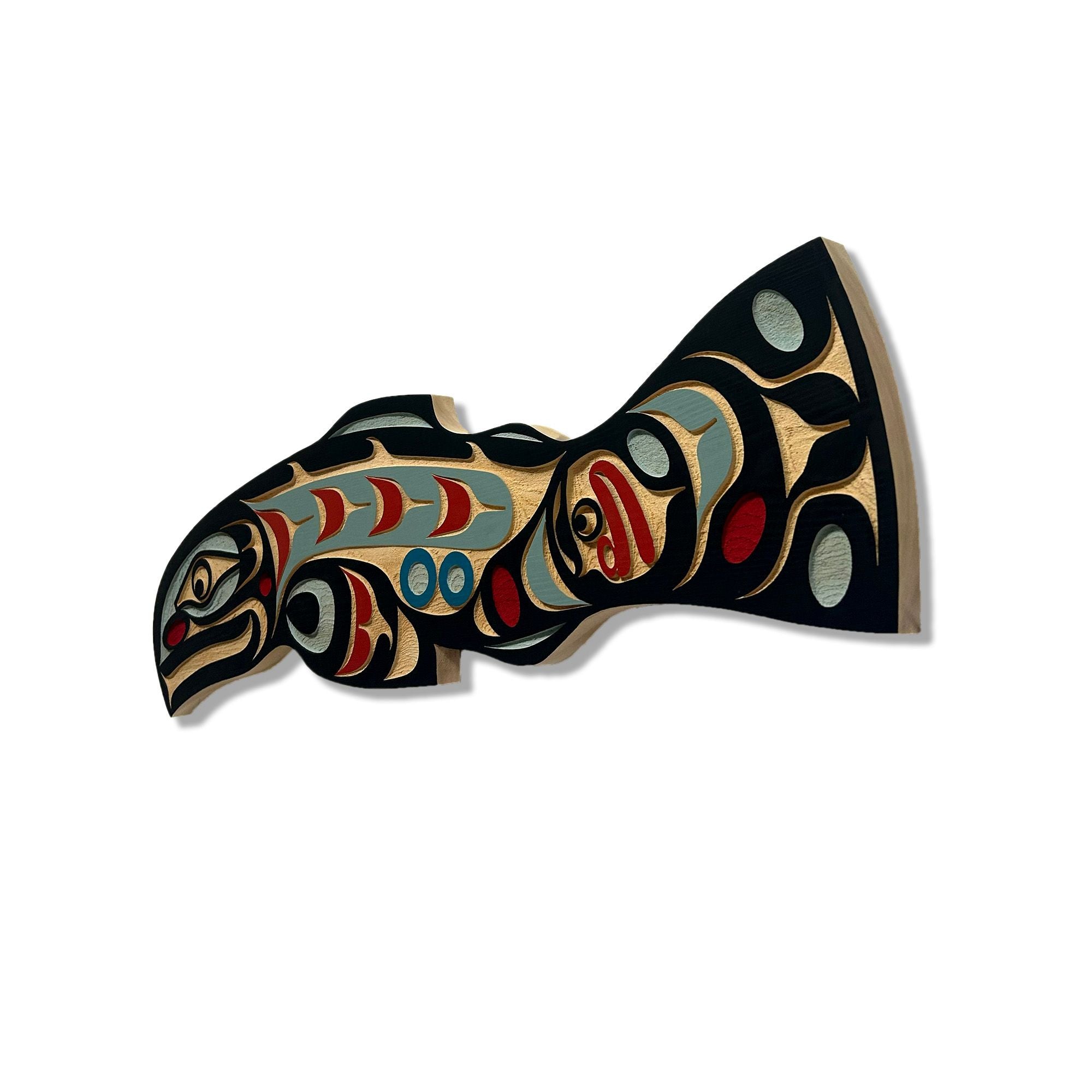 Sandblasted Salmon Panel by Kwakwaka'wakw artist Trevor Hunt
