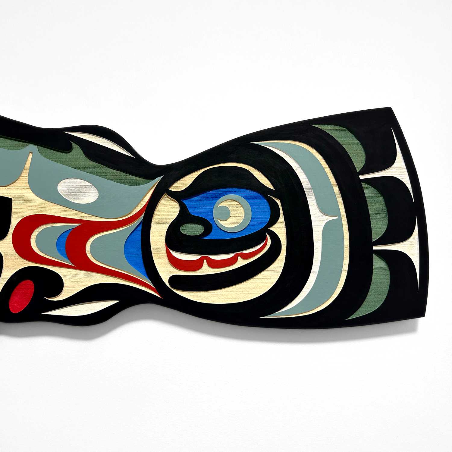 Sandblasted Salmon Panel by Kwakwaka'wakw artist Trevor Hunt