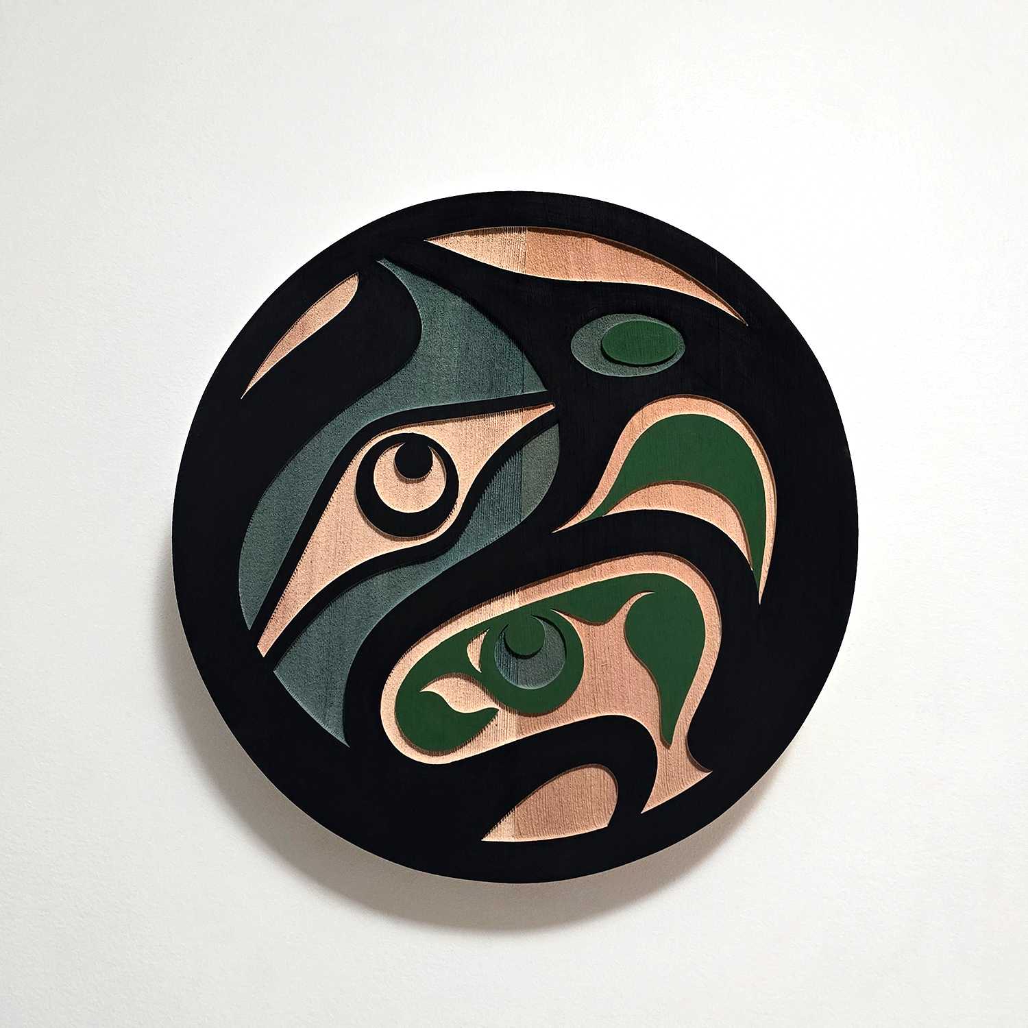 sandblasted eagle panel by kwakwaka'wakw artist Trevor Hunt