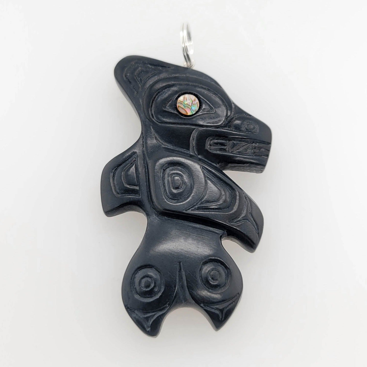 Argillite Sea Wolf Pendant by Haida artist Gryn White