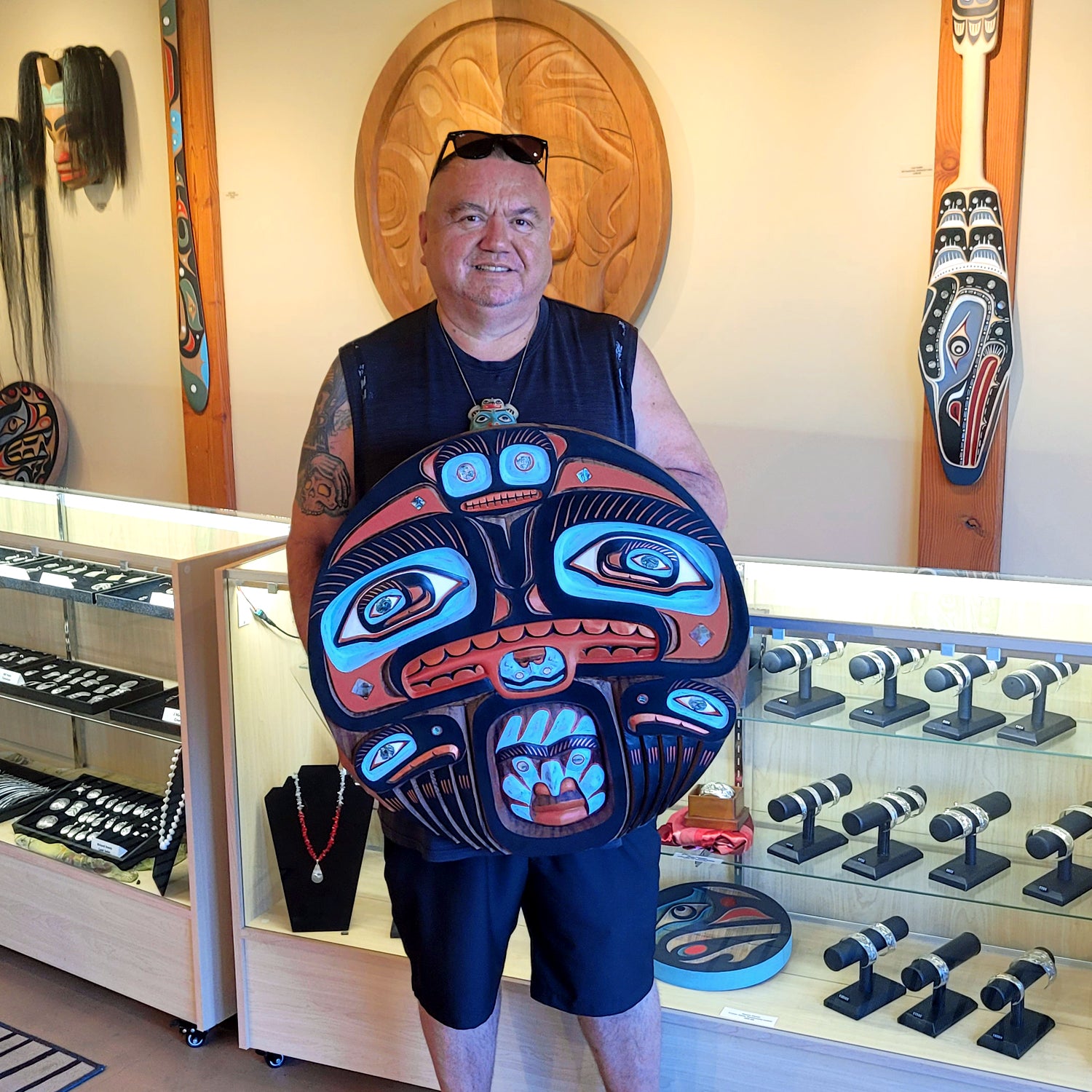 Grizzly Bear Panel by Kwakwaka'wakw carver Sean Whonnock