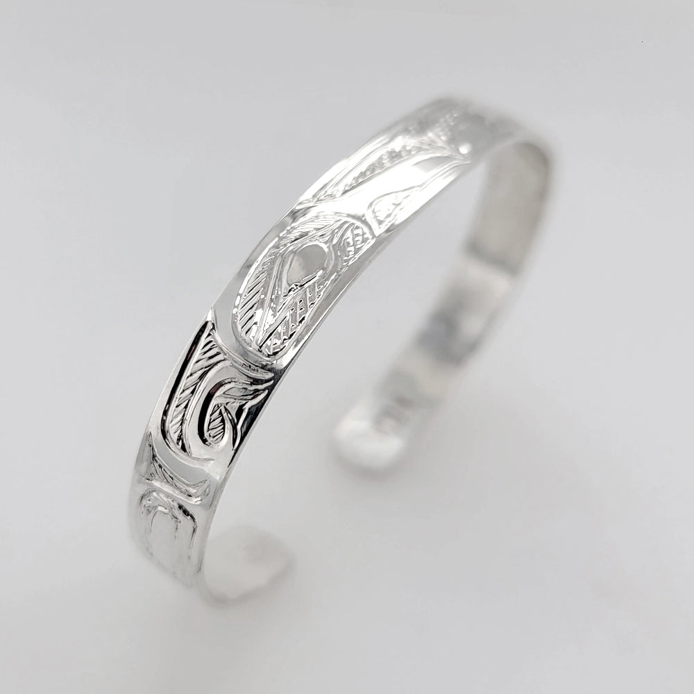 Silver Raven Bracelet by Tsimshian artist Bill Helin