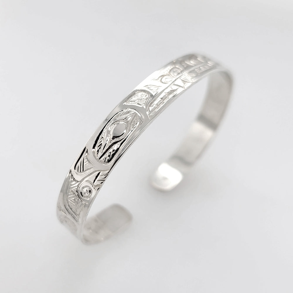 Silver Wolf Bracelet by Tsimshian artist Bill Helin